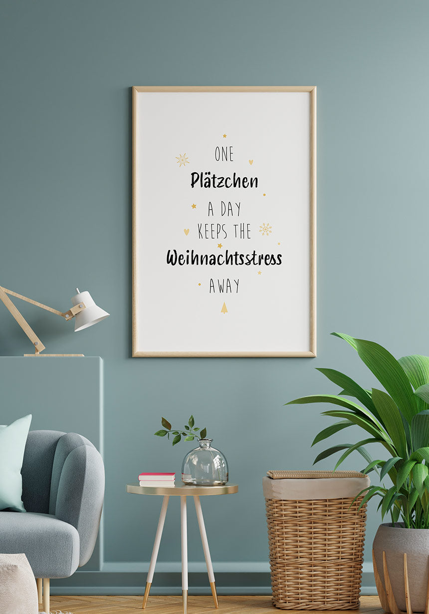 One cookies a day keeps the Christmas stress away Poster