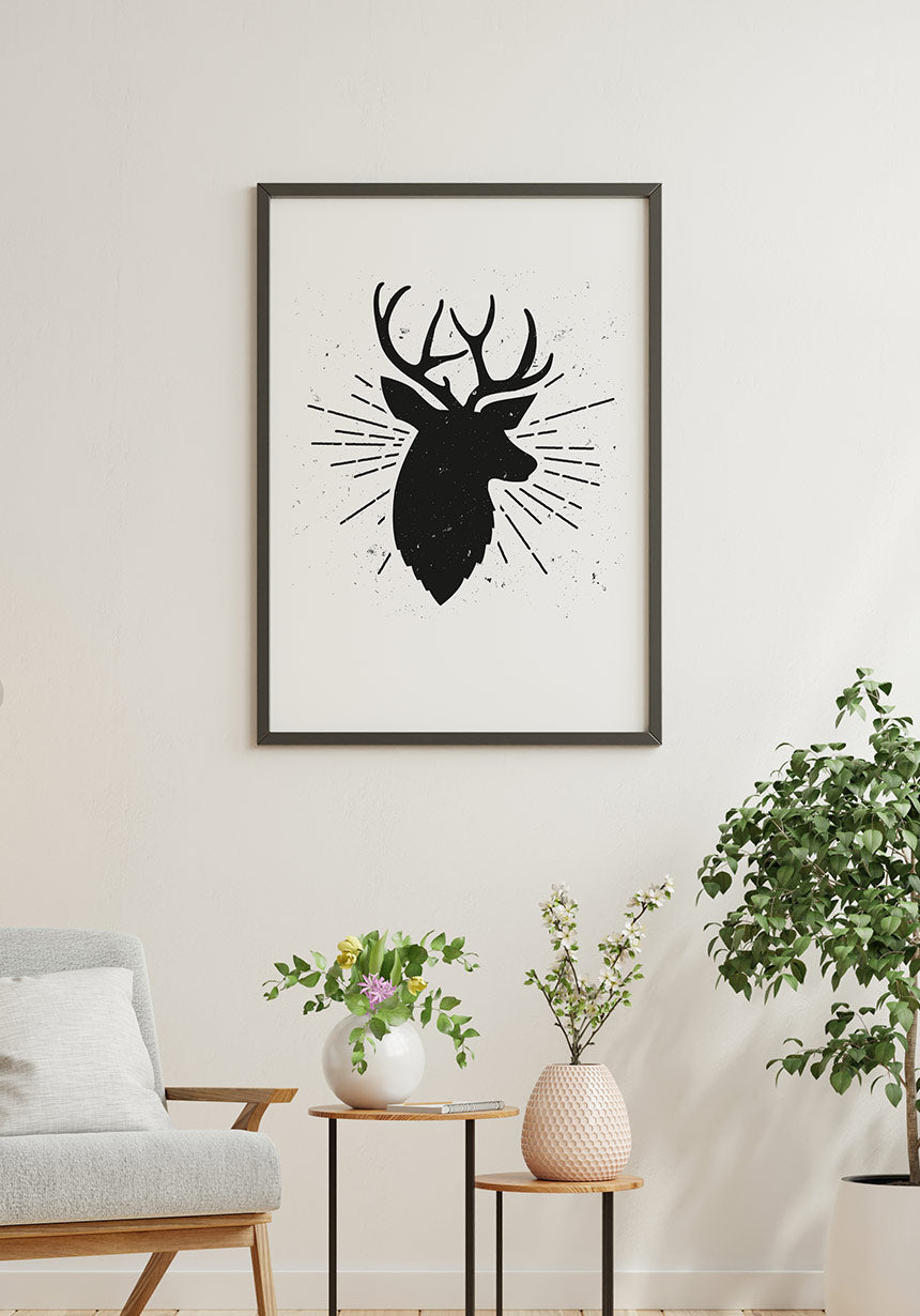 reindeer Silhouette poster on white