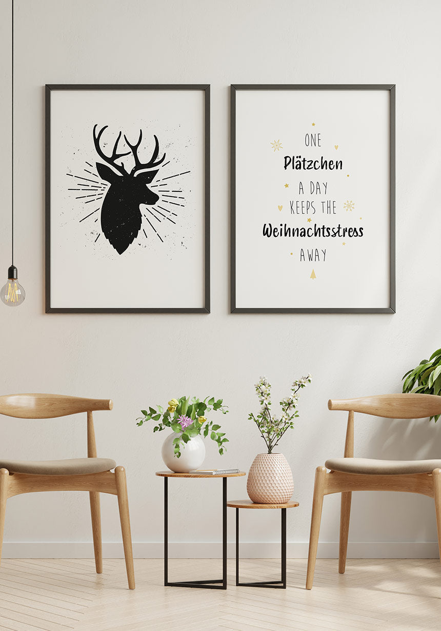 reindeer Silhouette poster picture wall