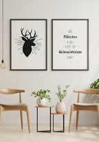 reindeer Silhouette poster picture wall