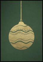 Poster golden Christmas tree ball