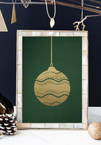Poster golden Christmas tree ball in the living room