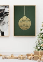 Poster golden Christmas tree ball in the living room
