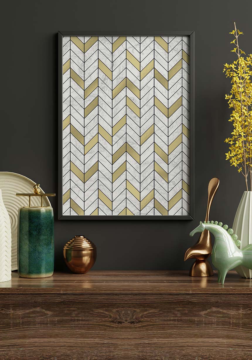 White Gold marble texture poster for home