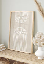 illustration poster white rainbow in wooden frame