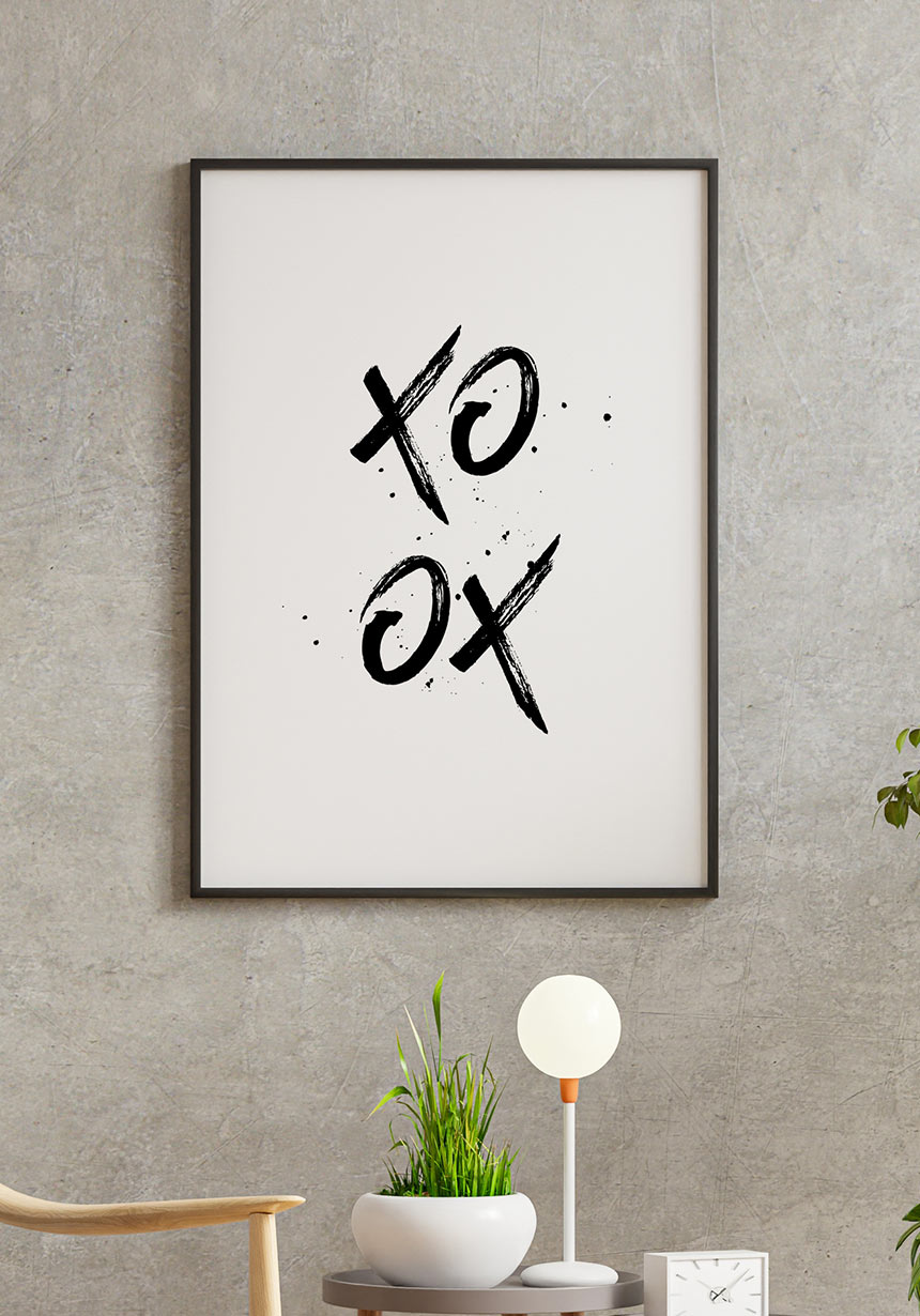 Xo Hugs and Kisses Poster modern poster