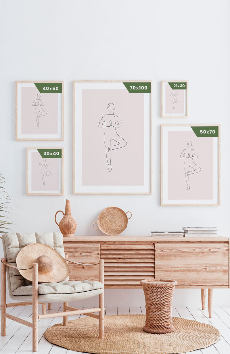 Poster Yoga Line Art Tree Pose Line Art