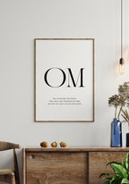 Poster Yoga OM Typography on Sideboard