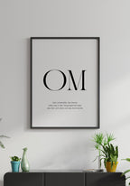 Poster Yoga OM Typography in the living room