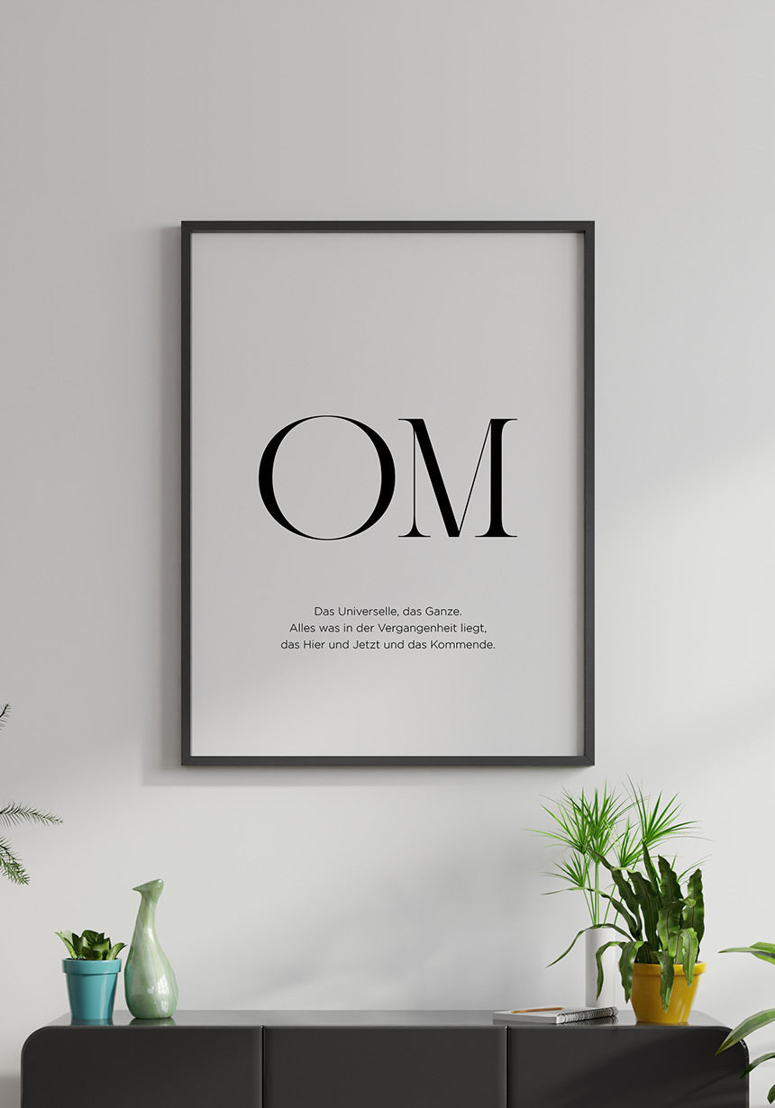 Poster Yoga OM Typography in the living room