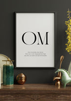 Poster Yoga OM Typography on dark wall
