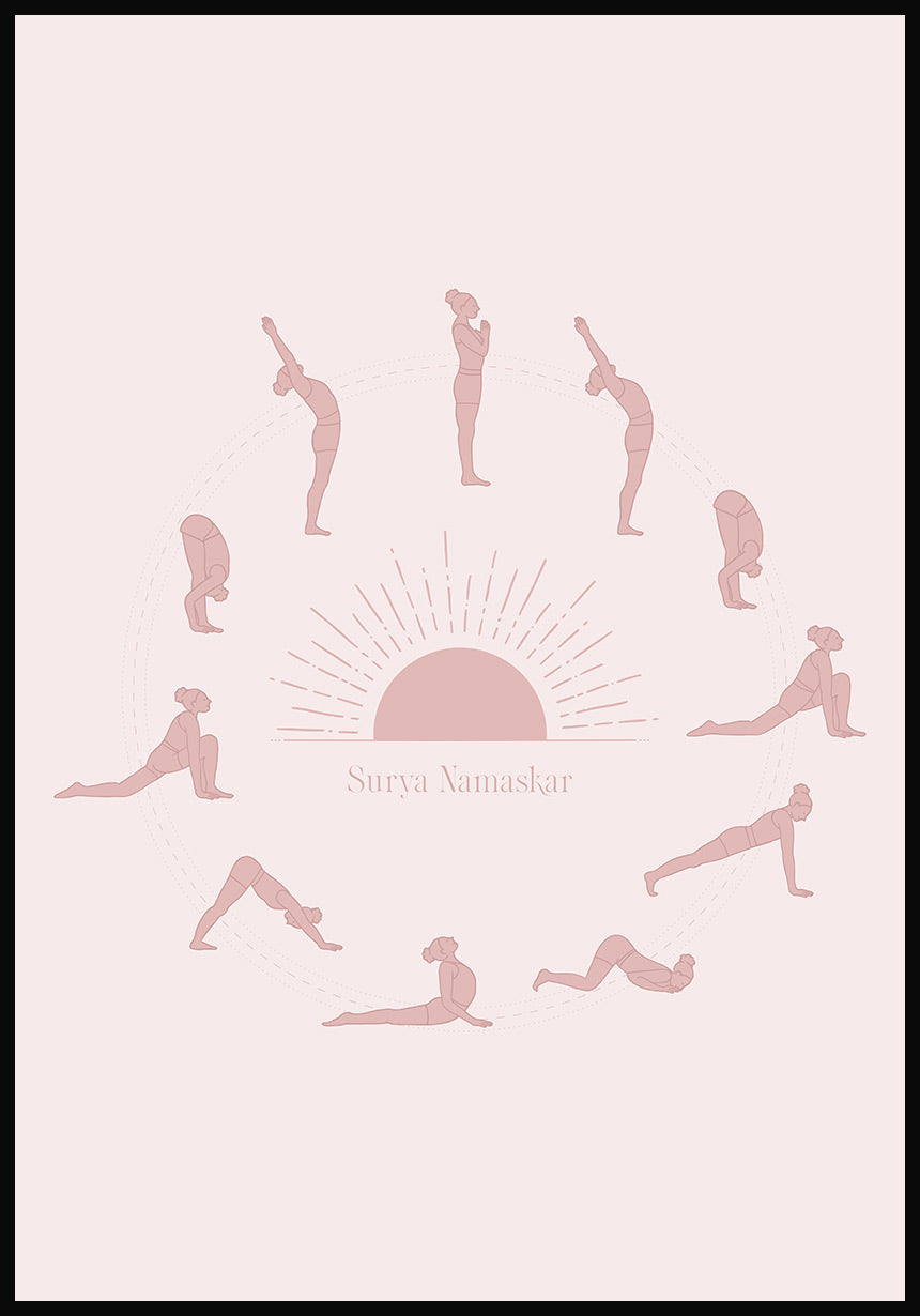 Poster Yoga Sunflower surya namaskar