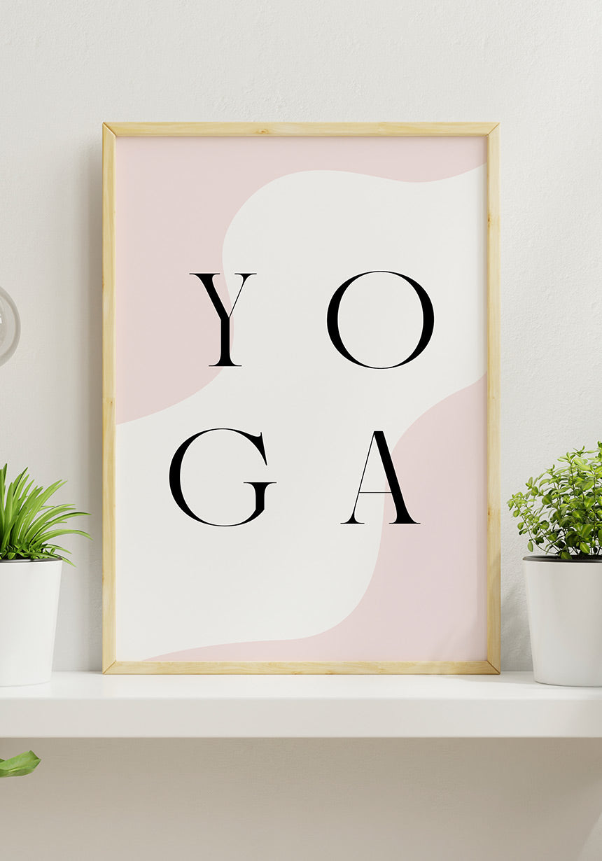 Poster Yoga Typography on the shelf