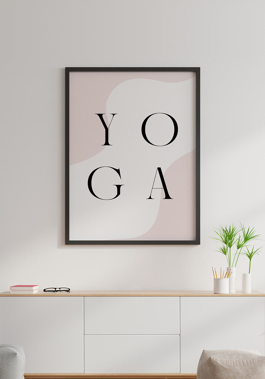 Poster Yoga Typography on Sideboard