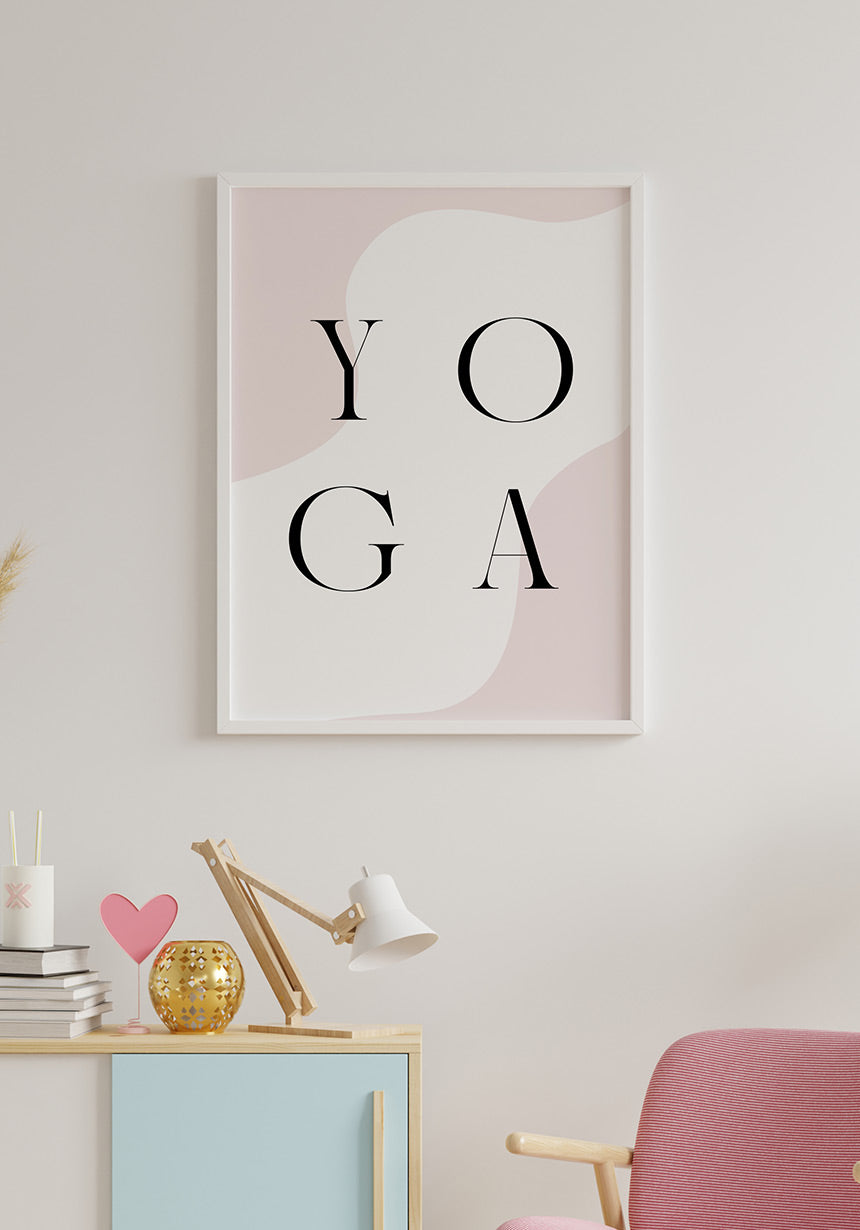 Poster Yoga Typography in the living room