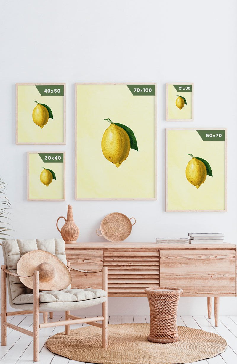 Poster lemon with leaf poster sizes