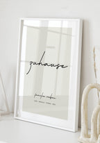 Zuhause - Personalisierbares Poster mit Familienname grün
