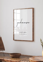 Zuhause - Personalisierbares Poster mit Familienname weiß