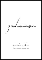 Zuhause - Personalisierbares Poster mit Familienname deine Daten
