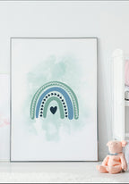 Rainbow Poster Children's turquoise with doll