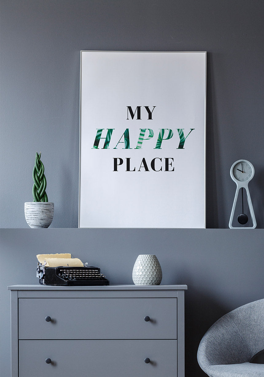 Poster my happy place about commode