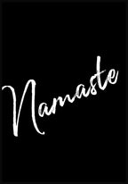 Namaste Yoga Poster white on black