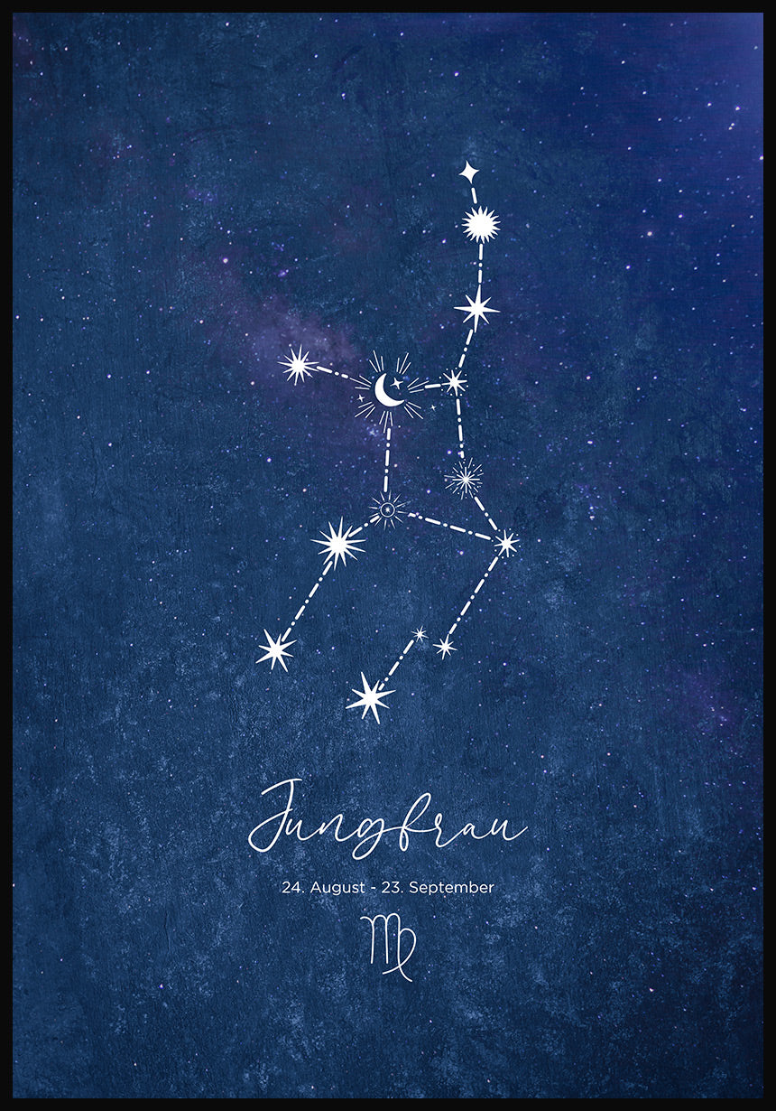 Sternzeichen Poster Illustration on blue background