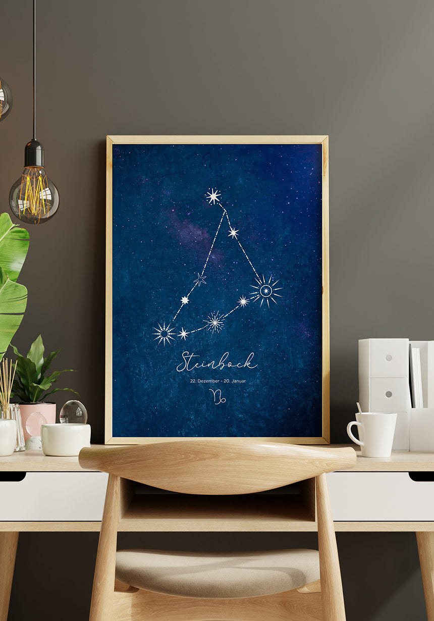 Poster Illustration on blue background in the study