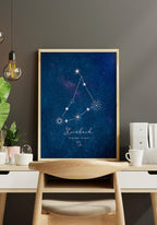 Poster Illustration on blue background in the study
