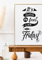 weekend poster black white in living room