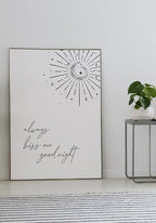 Typography Poster always kiss me goodnight