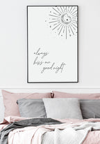 Typography Poster always kiss me good night in the bedroom