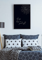'Always kiss me good night' Typografie Poster schwarz