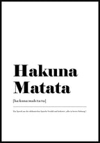 Hakuna Matata Typography Poster