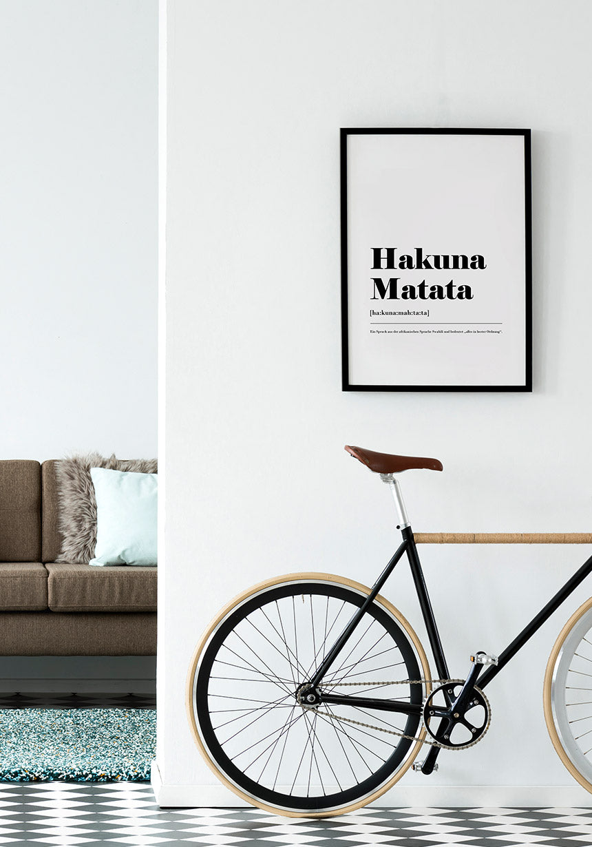 Hakuna Matata Typography Poster about Bicycle