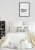 Hakuna Matata Typography Poster about Bed