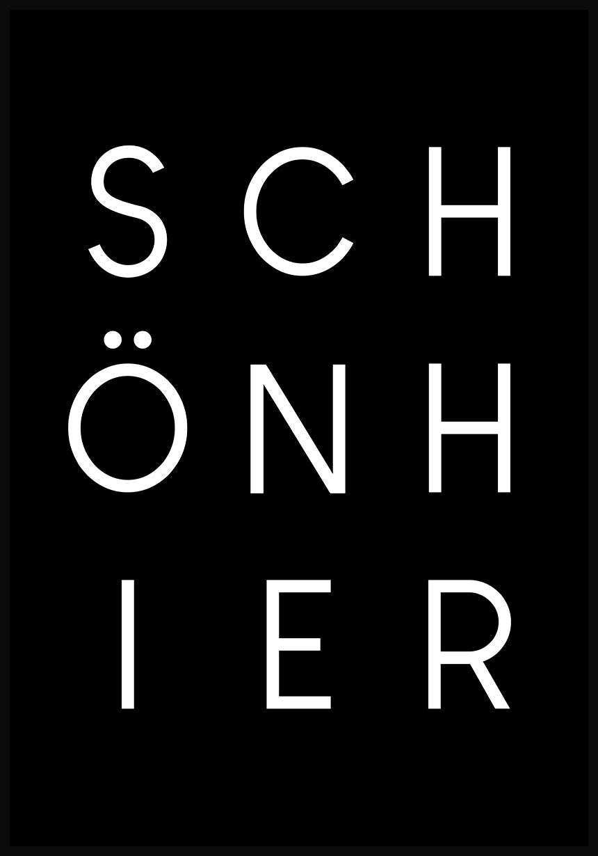 typography poster beautiful here black and white