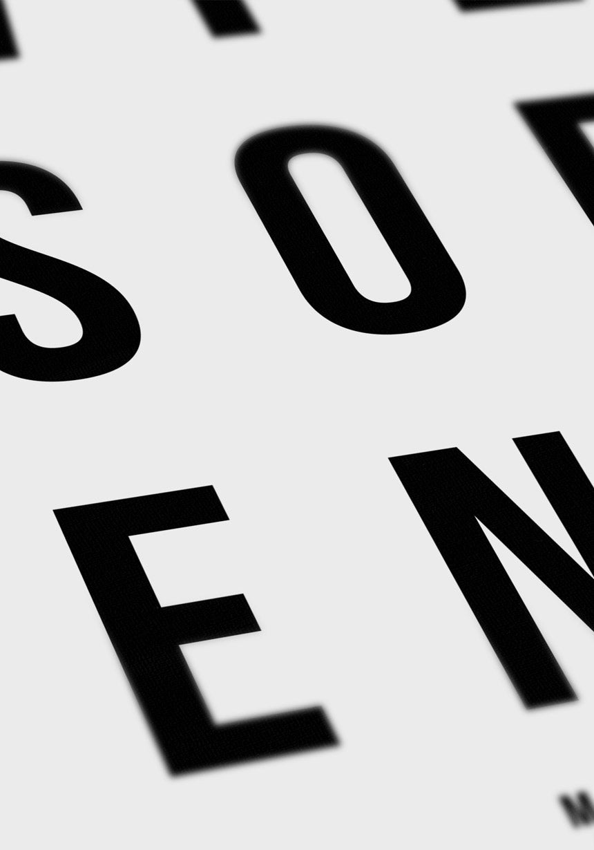Whyden typography poster black white in detail