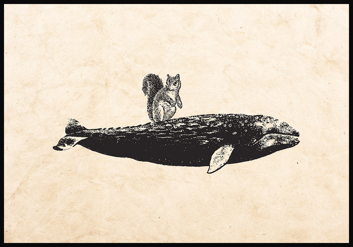 Vintage Poster Squirrels on Wal