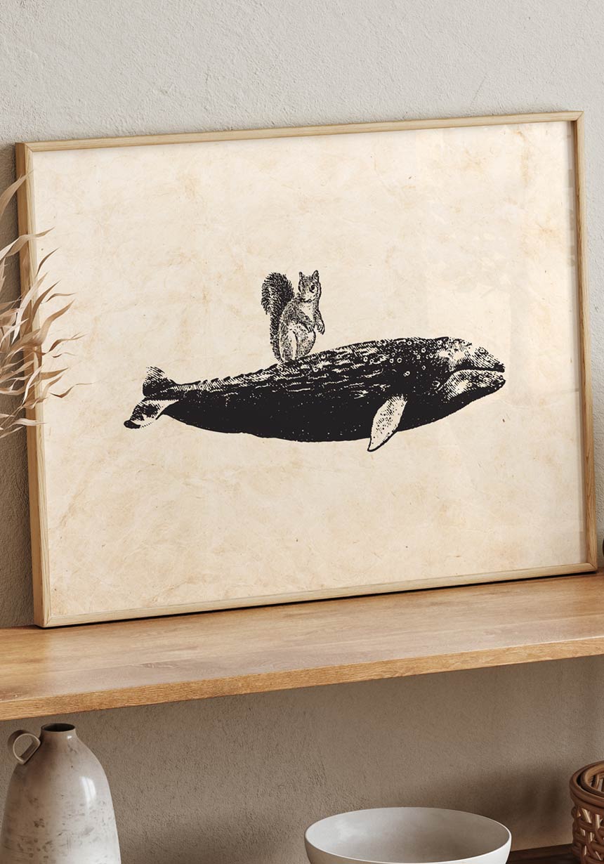 Vintage Poster Squirrels on Wal as a gift