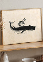 Vintage Poster Dog on Wal on Paper