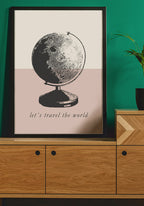 Vintage Poster Globus travel the world on Sideboard