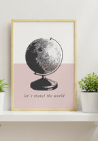 Vintage Poster Globus travel the world on Sideboard