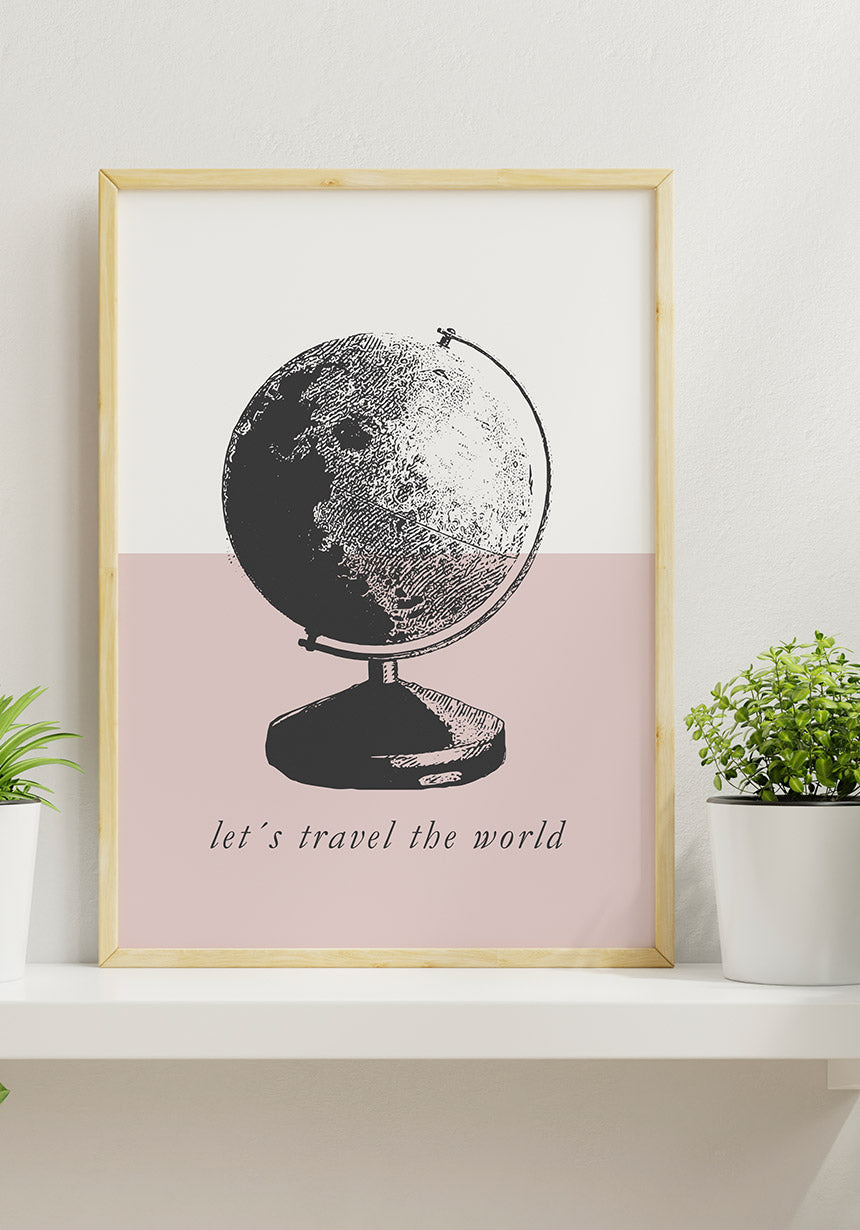 Vintage Poster Globus travel the world on Sideboard