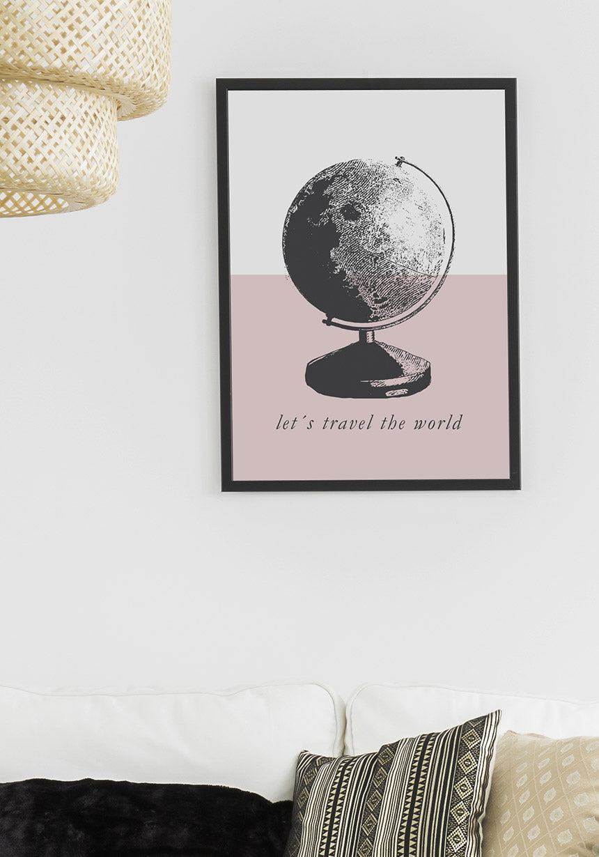 Vintage Poster Globus travel the world in the living room