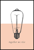 Vintage poster light bulb together we rise