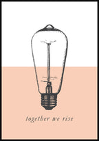 Vintage poster light bulb together we rise