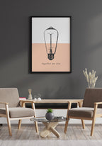 Vintage poster light bulb together we rise