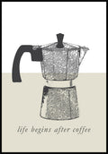 Vintage Poster Espressopot life begins after coffee