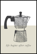 Vintage Poster Espressopot life begins after coffee